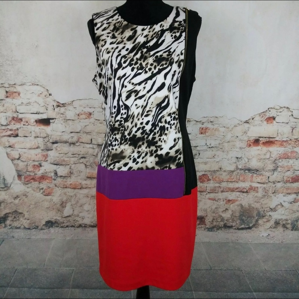 SOLD Calvin Klein Color-block Exposed Zip Career - Picture 7 of 8